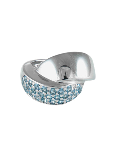 Bague 56 Bague Pavage Topazes bleues 58 Facettes