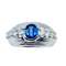 Bague Bague or gris Saphir de Ceylan et Diamants 58 Facettes