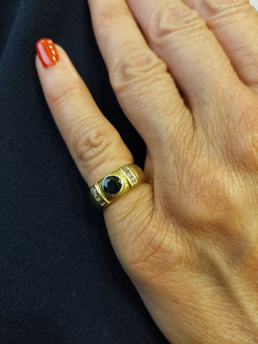 Bague 50 BAGUE JONC SAPHIR ET DIAMANTS 58 Facettes 071711
