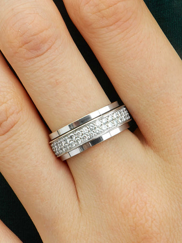 Bague Alliance PIAGET or blanc et diamants 58 Facettes HS2761
