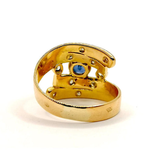 Bague Bague Saphir diamants or jaune 58 Facettes 2563