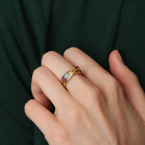 Bague 54 Bague Guy Laroche pierres de couleur 58 Facettes