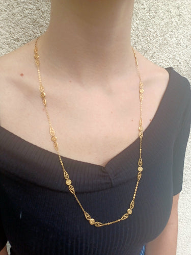 Collier Sautoir Art Nouveau Or Filigrané 58 Facettes 3074/1