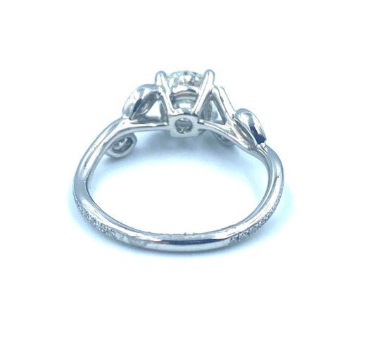 Bague 52 Solitaire De Beers platine et diamants dont 1.01GIA 58 Facettes