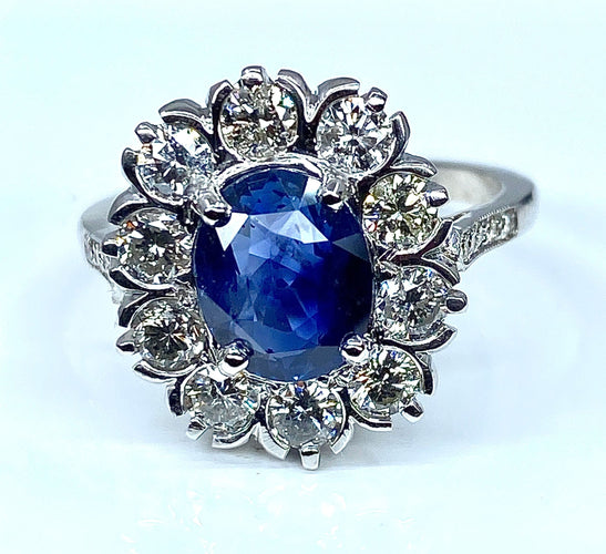 Bague 52 Bague marguerite Saphir Diamants 58 Facettes AB201