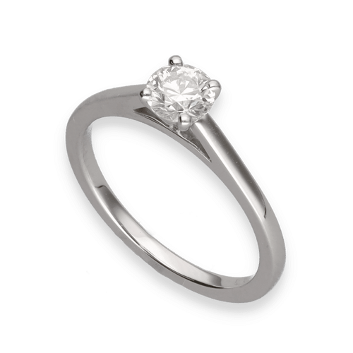 Bague Solitaire De Beers "DB Classic" Diamant & Platine 58 Facettes