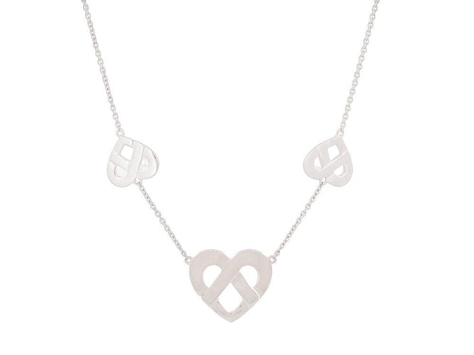 Collier collier POIRAY coeur entrelace multi 80-84 en or blanc 18k 58 Facettes 253874