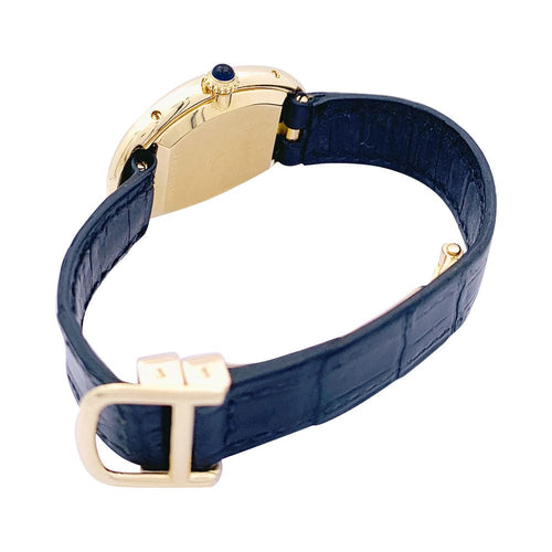 Montre Montre Cartier, "Baignoire", or jaune, cuir. 58 Facettes 33301