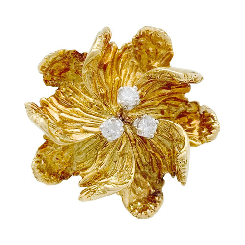 Boucles d'oreilles Boucles d'oreilles Boucheron "Fleurs" or jaune et diamants. 58 Facettes 31227