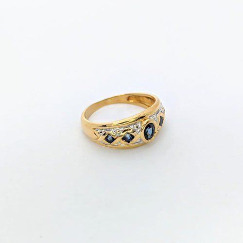 Bague Bague or jaune saphirs 58 Facettes 27203