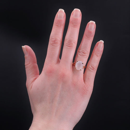 Bague 52 Bague quartz rose ancienne 58 Facettes 23-068