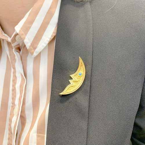 Broche Broche G.Braque, "Croissant de Lune", or jaune. 58 Facettes 32146