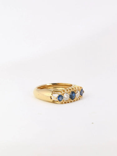 Bague Bague jarretière ancienne diamants saphirs 58 Facettes J7