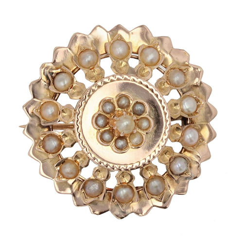 Broche Broche ancienne or rose et perles fines 58 Facettes 01-005