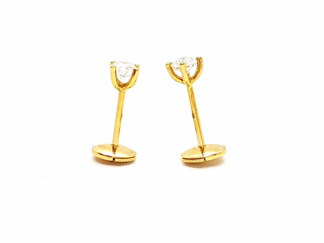 Boucles d'oreilles Boucles d'oreilles Puces Or jaune Diamant 58 Facettes 06432CD