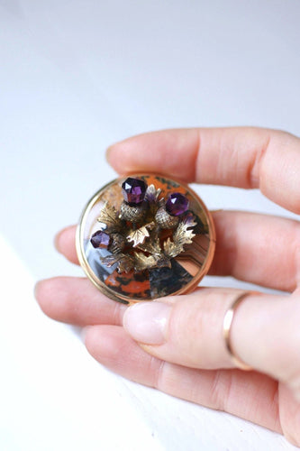 Broche Broche Ecossaise chardon ancienne en or et améthyste 58 Facettes