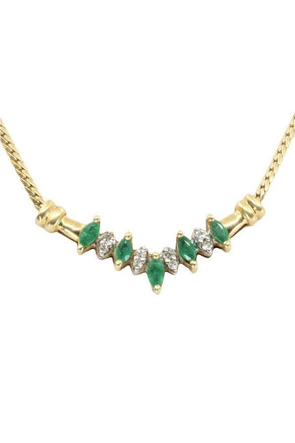 Collier COLLIER MODERNE ÉMERAUDES ET DIAMANTS 58 Facettes 042751