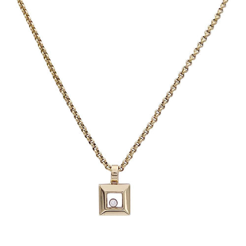 Collier Collier Chopard, "Happy Square Diamond", or jaune, diamant. 58 Facettes 33215