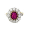 Bague 49 Bague Pompadour or jaune et platine, rubis Birman, diamants. 58 Facettes 30770