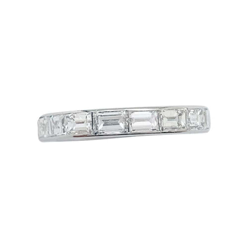 Bague 50 Alliance diamants baguette platine. 58 Facettes 31486