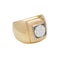 Bague 51 Bague chevalière en deux tons d'or, platine sertissant un diamant. 58 Facettes 30741