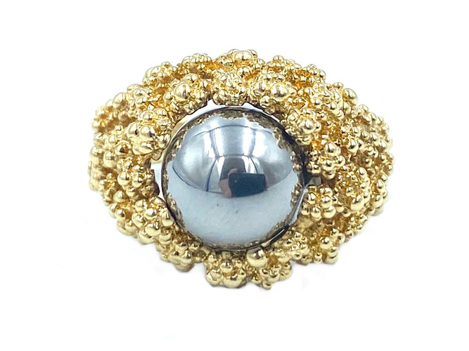 Bague GILBERT ALBERT. Bague or jaune et billes interchangeables 58 Facettes