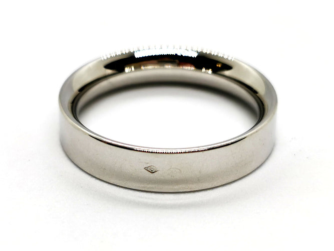 Bague 56 Bague Alliance Or blanc 58 Facettes 1137244CD