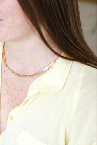 Collier Collier or rose maille fantaisie 58 Facettes