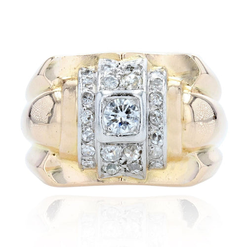 Bague 54 Bague tank diamants chevalière 58 Facettes 22-023