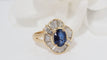Bague 54 Bague Jupe Or Jaune Saphir Ovale Diamants 58 Facettes 31736