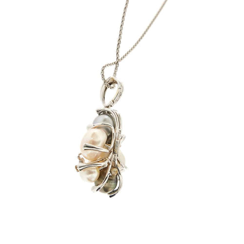 Collier Collier pendentif perles et diamants 58 Facettes 32493