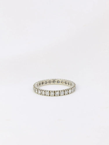 Bague 50.5 Alliance américaine en or blanc et diamants 58 Facettes J67