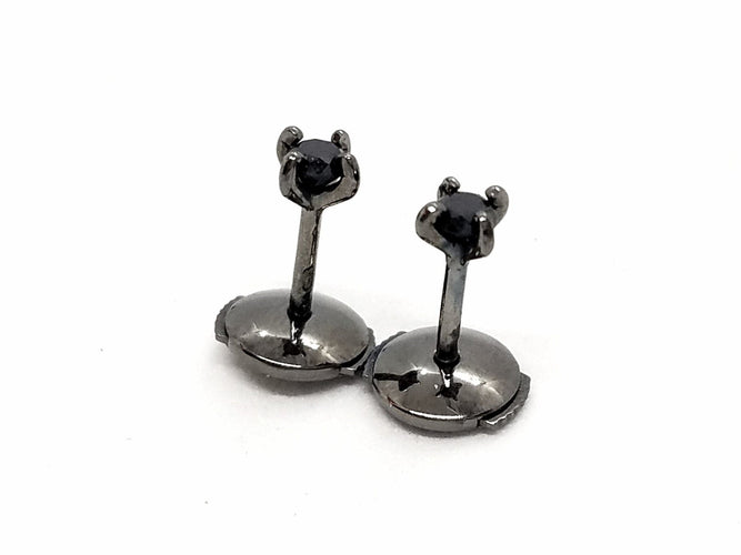 Boucles d'oreilles Boucles d'oreilles Puces Or noir Diamant 58 Facettes 578733RV