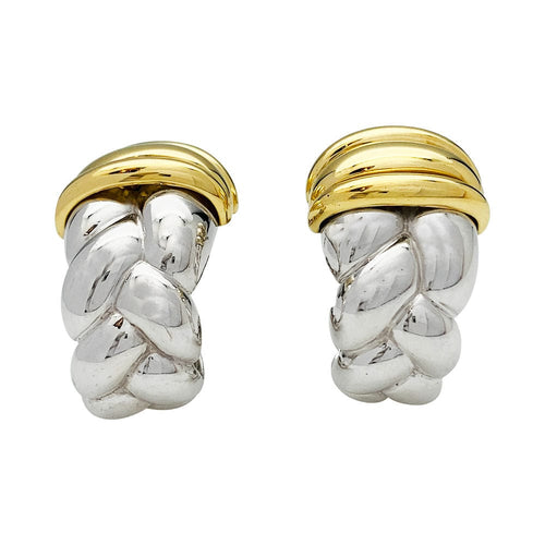 Boucles d'oreilles Boucles d'oreilles O.J.Perrin, "Vénitien", or jaune, argent. 58 Facettes 30942