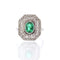 Bague 53 Bague Or blanc Emeraude Diamants 58 Facettes 25338