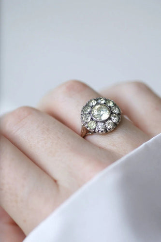 Bague Bague marguerite ancienne pierres du Rhin 58 Facettes