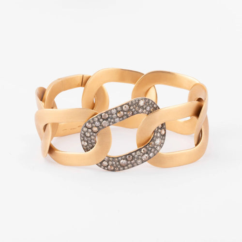 Bracelet Bracelet or rose et diamants blancs et cognacs de la maison Pomellato 58 Facettes