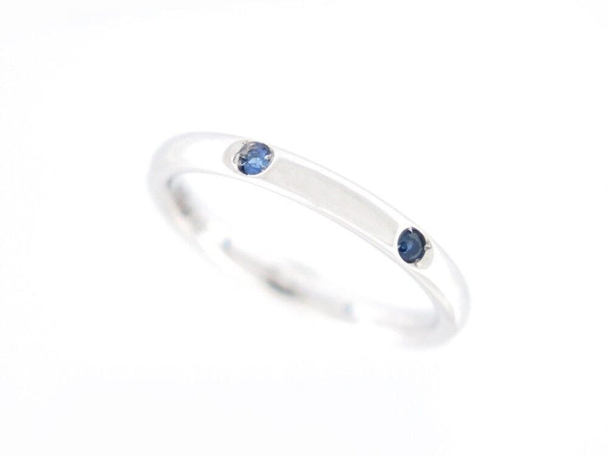 Bague 53 bague POMELLATO alliance lucciole 6 saphirs bleus t53 or blanc 58 Facettes 244394