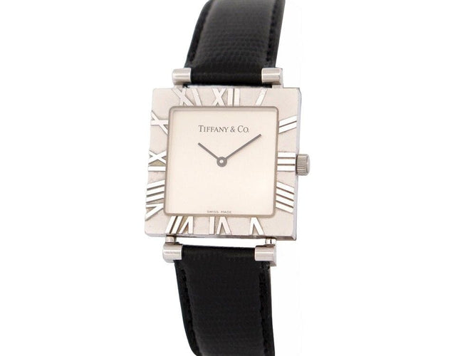 Montre montre TIFFANY & CO atlas carre 27 mm quartz argent 925 58 Facettes 254706