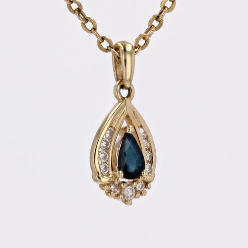 Pendentif Pendentif or jaune saphir diamants 58 Facettes CVP77