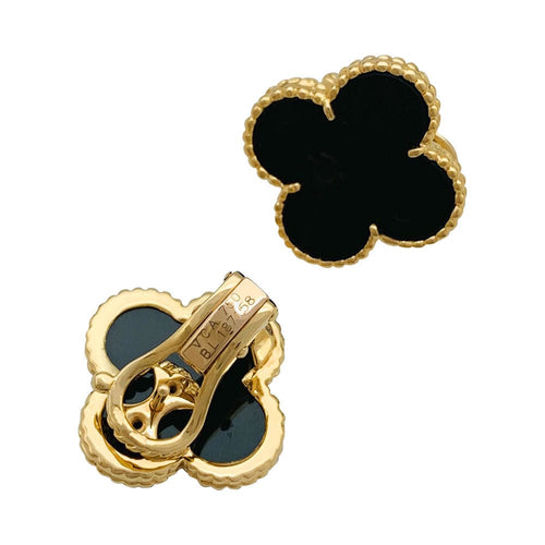Boucles d'oreilles Boucles d'oreilles Van Cleef & Arpels, "Magic Alhambra", or jaune, onyx. 58 Facettes 31673