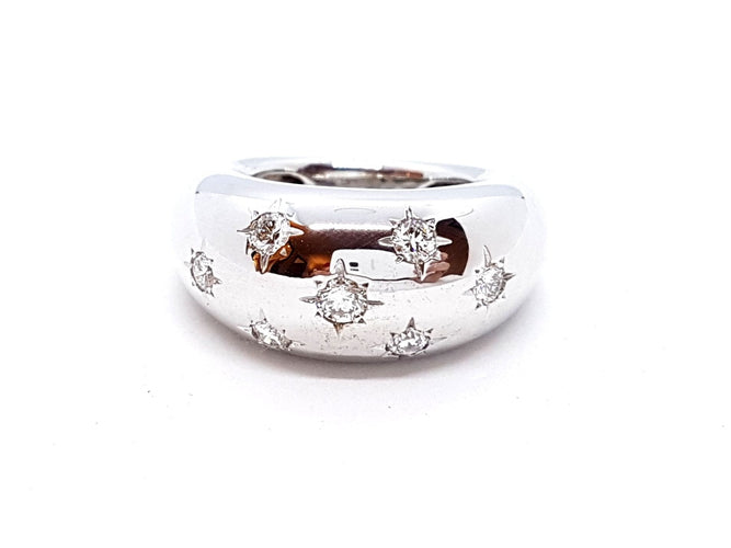 Bague 52 Bague Jonc Or blanc Diamant 58 Facettes 00707CN