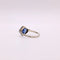 Bague Bague en or blanc et platine, saphir hexagonal, 2 diamants 58 Facettes
