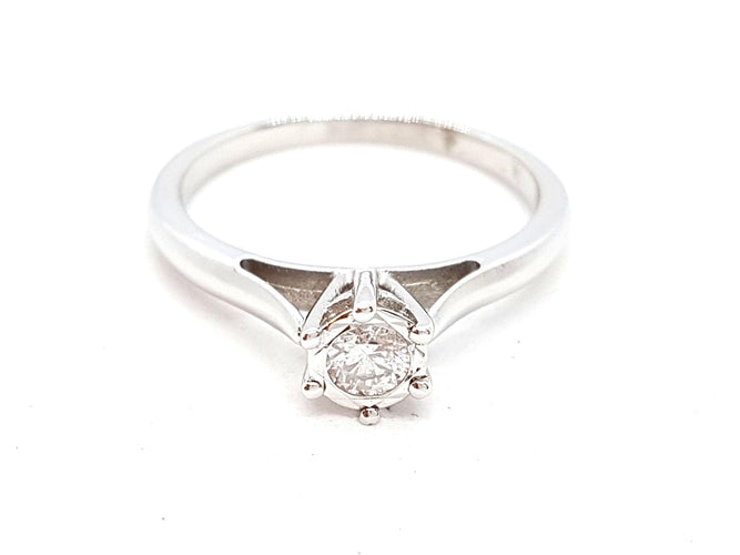 Bague 53 Bague Solitaire Or blanc Diamant 58 Facettes 06343CD