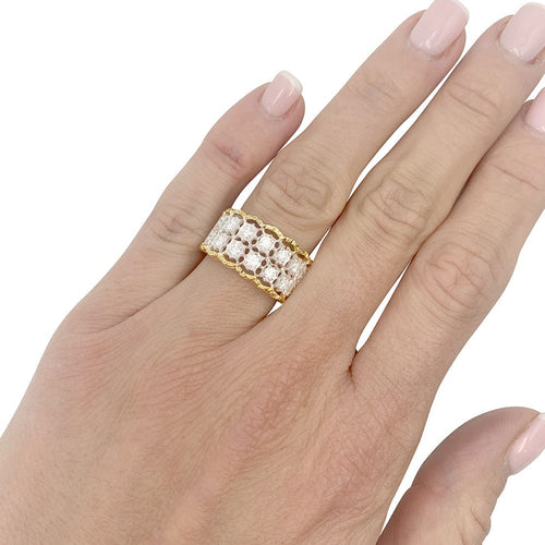 Bague 54 Bague M.Buccellati deux ors et diamants 58 Facettes 32466