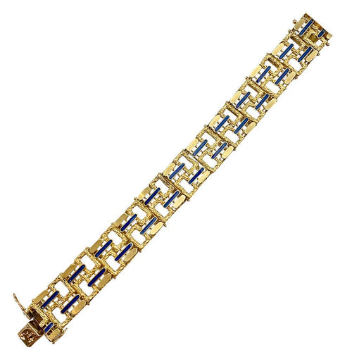Bracelet Bracelet vintage, or jaune, émail. 58 Facettes 31987