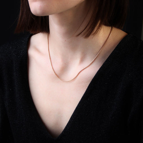 Collier Chaine ancienne maille palmier or rose 58 Facettes 15-244A