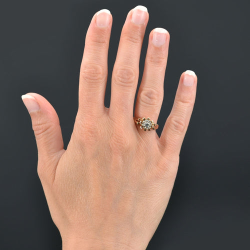 Bague 53 Bague vintage or rose solitaire diamant 58 Facettes 22-300
