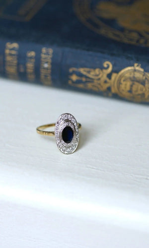 Bague Bague marquise saphir diamants 58 Facettes