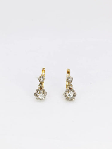 Boucles d'oreilles Boucles d'oreilles dormeuses Or jaune Diamants 58 Facettes J261
